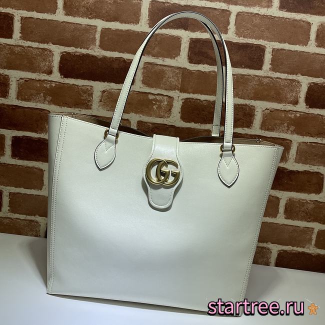 GUCCI | Medium White tote with Double G - 649577 - 35 x 32 x 11 cm - 1