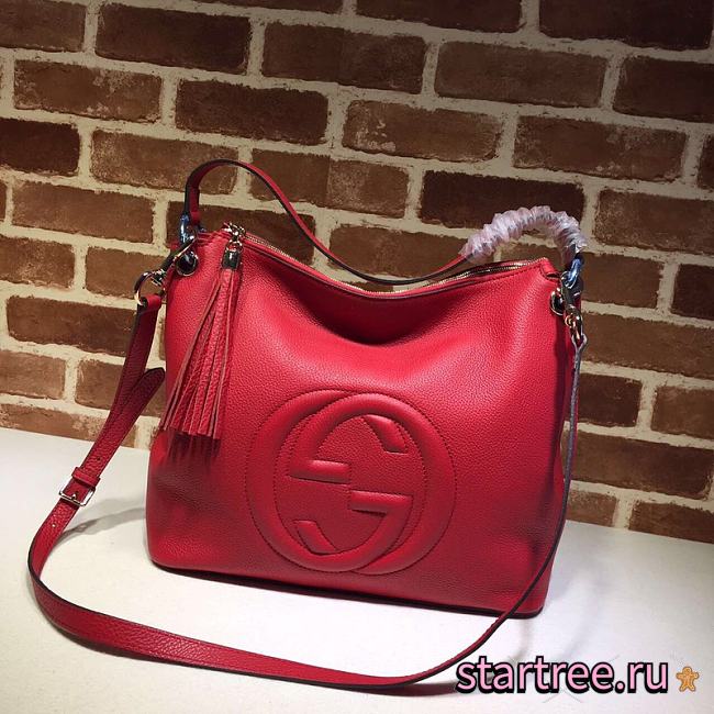 GUCCI | Soho Large Leather Hobo Red - 408825 - 35 x 30 x 15 cm - 1