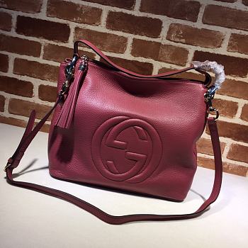 GUCCI | Soho Large Leather Hobo Red Wine - 408825 - 35 x 30 x 15 cm
