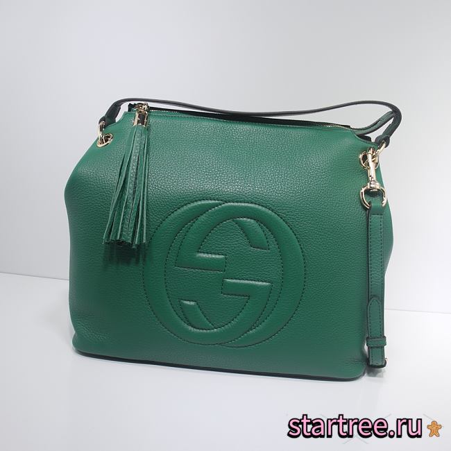 GUCCI | Soho Large Leather Hobo Green - 408825 - 35 x 30 x 15 cm - 1