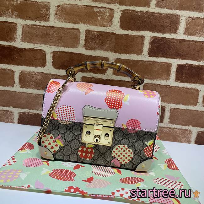 Gucci | Les Pommes Padlock small pink bag - ‎603221 - 24 x 17 x 10 cm - 1