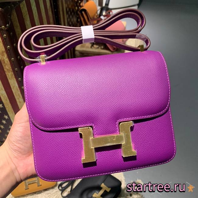 Hermes | Constance Mini Purple Bag - 19cm - 1