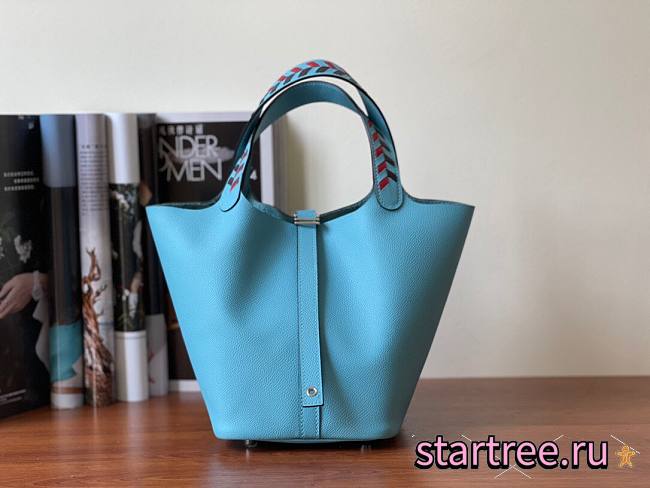 Hermès | Picotin Lock 18 Tressage Light blue - 18 cm - 1