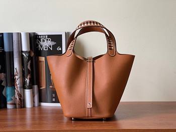 Hermès | Picotin Lock 18 Tressage Brown - 18 cm