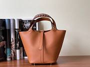 Hermès | Picotin Lock 18 Tressage Brown/Blue - 18 cm - 1