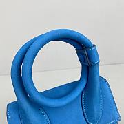 JACQUEMUS | Le Chiquito Knot nubuck blue bag - 308340 - 18 x 15.5 x 8 cm - 5