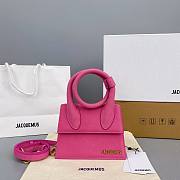 JACQUEMUS | Le Chiquito Knot nubuck Pink bag - 308450 - 18 x 15.5 x 8 cm - 1