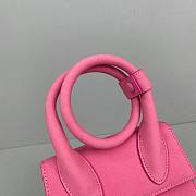 JACQUEMUS | Le Chiquito Knot nubuck Pink bag - 308450 - 18 x 15.5 x 8 cm - 5
