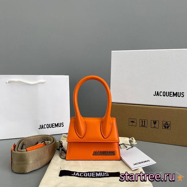 Jacquemus͚ | Chiquito man Mini Orange leather bag - 304740 - 12 x 8 x 5 cm - 1