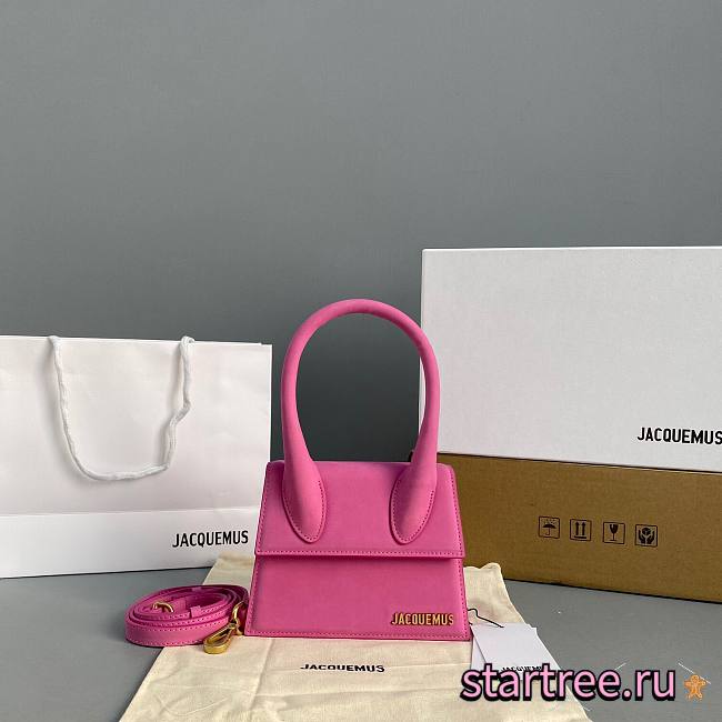 Jacquemus͚ | Le Chiquito Small Nubuck Pink bag - 304450 - 18 x 15.5 x 8 cm - 1