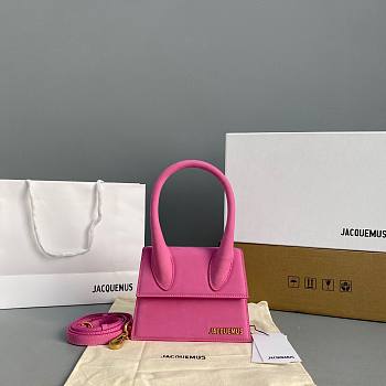 Jacquemus͚ | Le Chiquito Small Nubuck Pink bag - 304450 - 18 x 15.5 x 8 cm