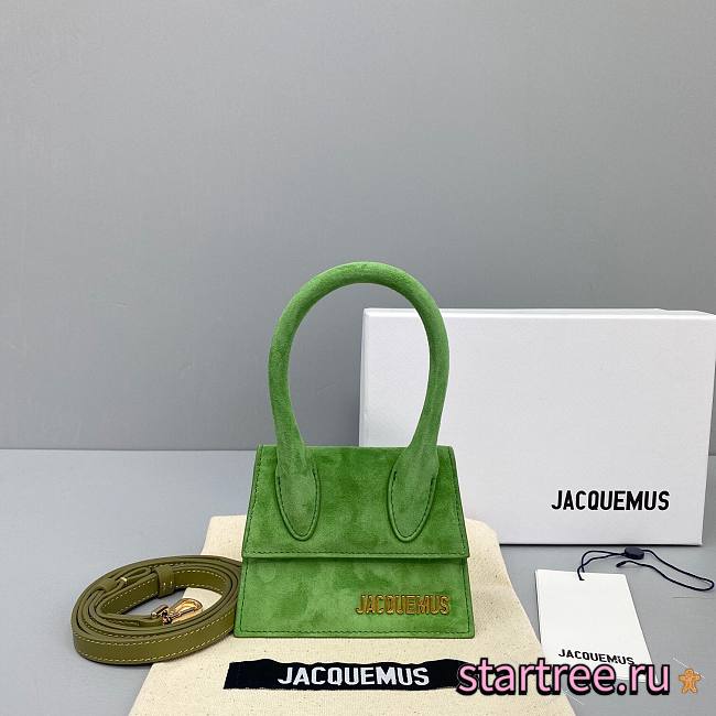 Jacquemus͚ | Le Chiquito Mini Green Suede Bag - 302500 - 12 x 8 x 5 cm - 1