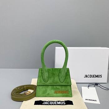 Jacquemus͚ | Le Chiquito Mini Green Suede Bag - 302500 - 12 x 8 x 5 cm