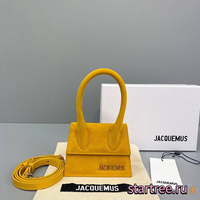 Jacquemus͚ | Le Chiquito Mini Yellow Suede Bag - 12 x 8 x 5 cm - 1