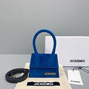 Jacquemus͚ | Le Chiquito Mini Blue Suede Bag - 12 x 8 x 5 cm - 1