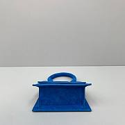 Jacquemus͚ | Le Chiquito Mini Blue Suede Bag - 12 x 8 x 5 cm - 3