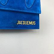 Jacquemus͚ | Le Chiquito Mini Blue Suede Bag - 12 x 8 x 5 cm - 4