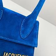 Jacquemus͚ | Le Chiquito Mini Blue Suede Bag - 12 x 8 x 5 cm - 5