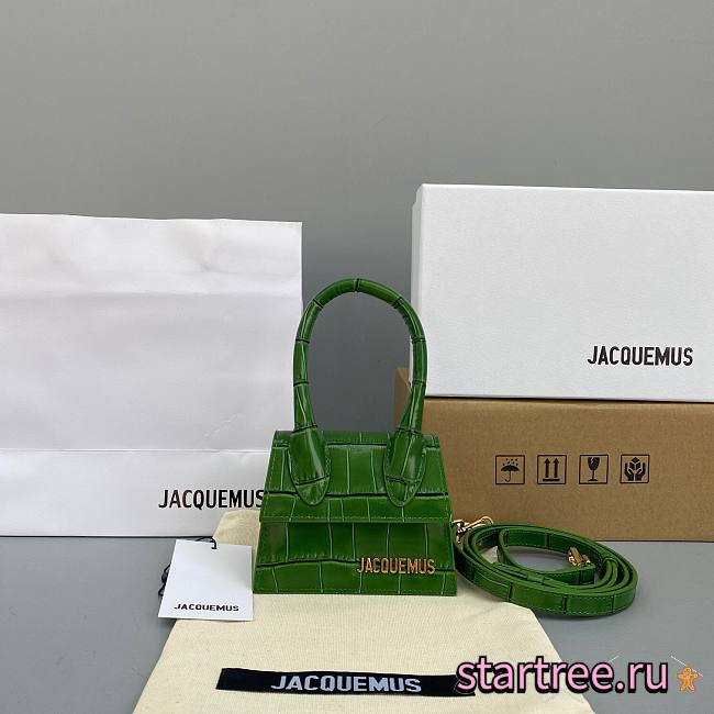  ﻿Jacquemus | Le Chiquito Crocodile Green Bag - 12x8x5cm - 1