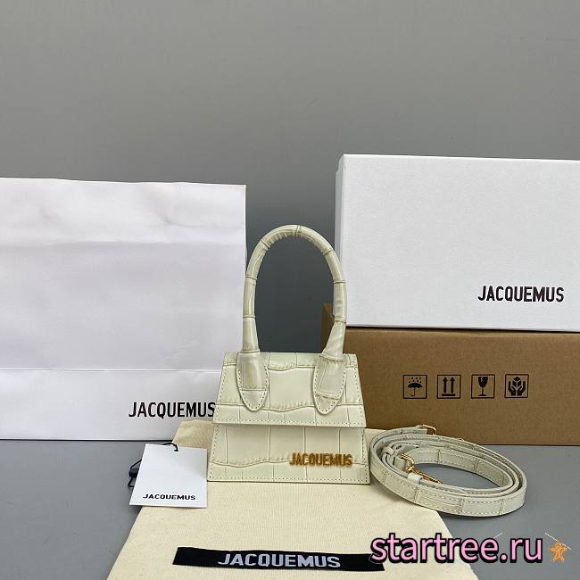  ﻿Jacquemus | Le Chiquito Crocodile White Bag - 12x8x5cm - 1