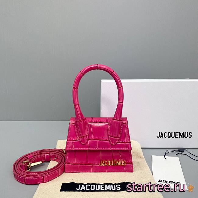  ﻿Jacquemus | Le Chiquito Crocodile Pink Bag - 12x8x5cm - 1