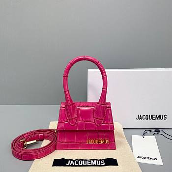  ﻿Jacquemus | Le Chiquito Crocodile Pink Bag - 12x8x5cm