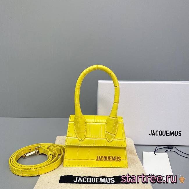  ﻿Jacquemus | Le Chiquito Crocodile Yellow Bag - 12x8x5cm - 1