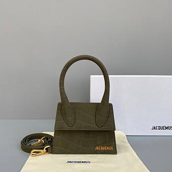 Jacquemus | Le Chiquito Small Crocodile Olive Green Bag - 18 x 15.5 x 8 cm