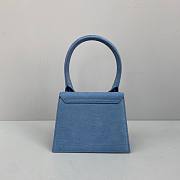 Jacquemus | Le Chiquito Small Crocodile Blue Bag - 18 x 15.5 x 8 cm - 4