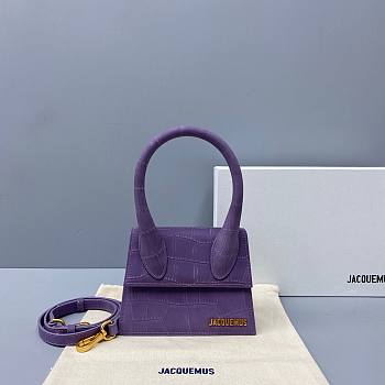 Jacquemus | Le Chiquito Small Crocodile Purple Bag - 18 x 15.5 x 8 cm