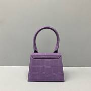 Jacquemus | Le Chiquito Small Crocodile Purple Bag - 18 x 15.5 x 8 cm - 6