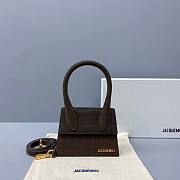 Jacquemus | Le Chiquito Small Crocodile Dark Brown Bag - 18 x 15.5 x 8 cm - 1