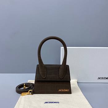 Jacquemus | Le Chiquito Small Crocodile Dark Brown Bag - 18 x 15.5 x 8 cm