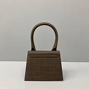 Jacquemus | Le Chiquito Small Crocodile Dark Brown Bag - 18 x 15.5 x 8 cm - 5