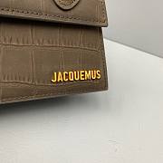 Jacquemus | Le Chiquito Small Crocodile Dark Brown Bag - 18 x 15.5 x 8 cm - 6