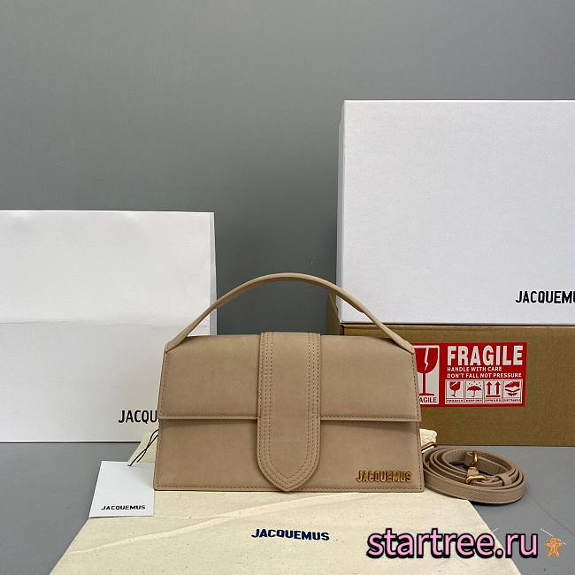 JACQUEMUS | Beige Suede Le Bambino - 24 x 13 x 7 cm - 1