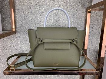 CELINE | Nano Belt Bag in Grain Calfskin Army Green - 189003 - 20 x 20 x 10 cm