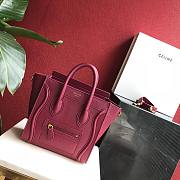 CELINE | Nano Luggage Red Wine Bag - 189243 - 20 x 20 x 10 cm - 5