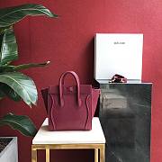 CELINE | Nano Luggage Red Wine Bag - 189243 - 20 x 20 x 10 cm - 4