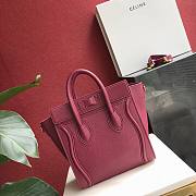 CELINE | Nano Luggage Red Wine Bag - 189243 - 20 x 20 x 10 cm - 3