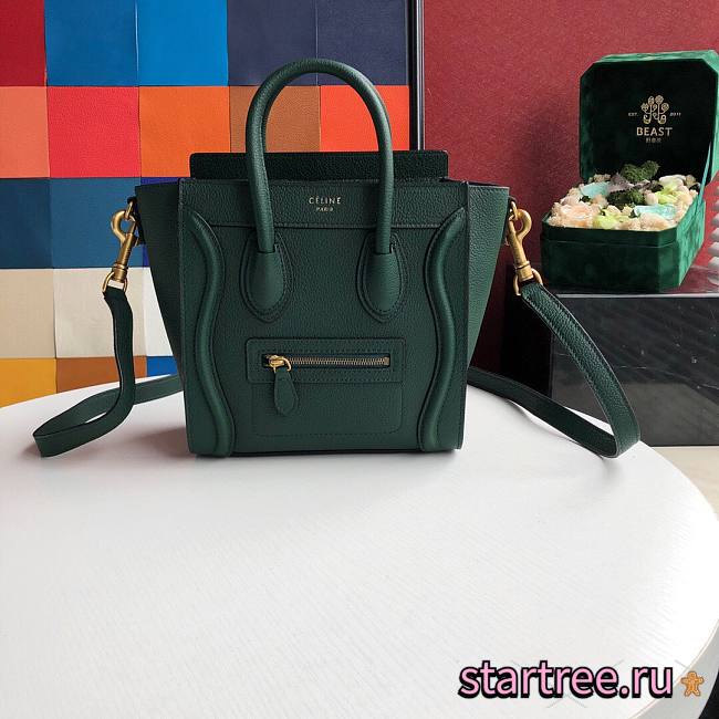 CELINE | Nano Luggage Dark Green Bag - 189243 - 20 x 20 x 10 cm - 1