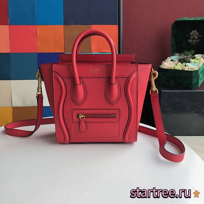 CELINE | Nano Luggage Red Bag - 189243 - 20 x 20 x 10 cm - 1