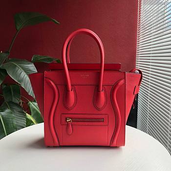 CELINE | MICRO Luggage Red Bag - 189793 - 27 x 27 x 15 cm