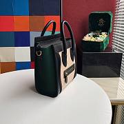 CELINE | Luggage Nano Black/Green & Suede Shoulder - 168243 - 20x20x10cm - 5