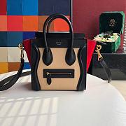 CELINE | Luggage Nano Black/Red & Suede Shoulder - 168243 - 20x20x10cm - 1