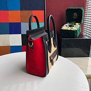 CELINE | Luggage Nano Black/Red & Suede Shoulder - 168243 - 20x20x10cm - 5