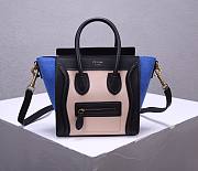 CELINE | Luggage Nano Black/Blue & Suede Shoulder - 168243 - 20x20x10cm - 1