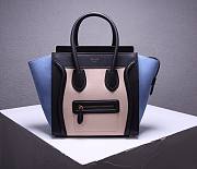 CELINE | Luggage Micro Black/Blue Suede Shoulder - 167793 - 27 x27 x 15 cm - 1