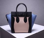 CELINE | Luggage Micro Black/Blue Suede Shoulder - 167793 - 27 x27 x 15 cm - 4