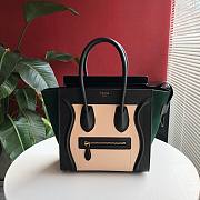 CELINE | Luggage Micro Black/Green Suede Shoulder - 167793 - 27 x27 x 15 cm - 1